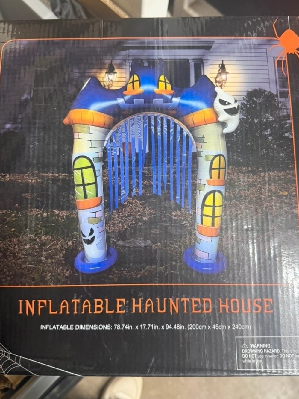 8-Foot Halloween Inflatable Haunted House Archway (Dimensions: 78.74 in. x 17.71